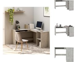 vidaXL Hoekbureau - Hoekbureaus - Bureau - Bureaus - Hoekbureau L-vormig 120x140x75 cm bewerkt hout betongrijs