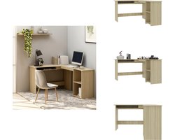 vidaXL Hoekbureau - Hoekbureaus - Bureau - Bureaus - Hoekbureau L-vormig 120x140x75cm bewerkt hout sonoma eikenkleur