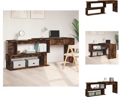vidaXL Hoekbureau - Hoekbureaus - Kantoorbureau - Computerbureau - Hoekbureau 200x50x76 cm bewerkt hout gerookt eikenkleur