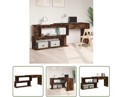 vidaXL Hoekbureau - Kantoorbureau - Hoekbureau 200x50x76 cm bewerkt hout gerookt eikenkleur - Bureaus - Houten Bureau - Bruine Bureau