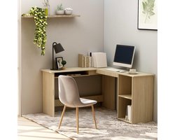 vidaXL - Hoekbureau - L-vormig - 120x140x75cm - bewerkt - hout - sonoma - eikenkleur
