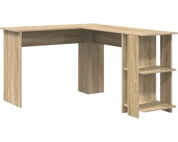 vidaXL - Hoekbureau - met - Opbergruimte - Sonoma - eiken - 140 - x - 113,5 - x - 75 - cm
