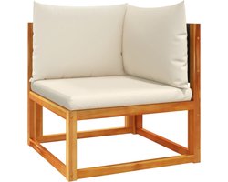 vidaXL Hoekenbank - Tuin Bank - Tuinhoekbank met kussens acaciahout & rotan - Lounge Set - Buitendecoratie - Acacia Hout