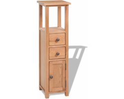 vidaXL - Hoekkast - 26x26x94 - cm - massief - eikenhout