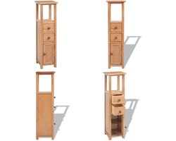 vidaXL Hoekkast 26x26x94 cm massief eikenhout - Hoekkast - Hoekkasten - Hoektafel - Hoektafels