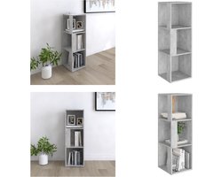 vidaXL Hoekkast 33x33x100 cm bewerkt hout betongrijs - Hoekkast - Hoekkasten - Hoekschap - Hoekschappen
