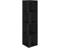 vidaXL - Hoekkast - 33x33x132 - cm - spaanplaat - zwart