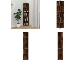 vidaXL Hoekkast 33x33x164,5 cm bewerkt hout gerookt eikenkleurig - Hoekkast - Hoekkasten - Hoek Kast - Opslagkast