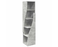 vidaXL - Hoekkast - Beton - Grijs - 32x32x140cm - Bewerkt - hout