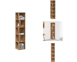 vidaXL Hoekkast - Hoekkasten - Hoek Kast - Opslagkast - Hoekkast 33x33x165 cm bewerkt hout artisanaal eikenkleur