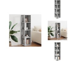vidaXL Hoekkast - Hoekkasten - Hoekschap - Hoekschappen - Hoekkast 33x33x132 cm bewerkt hout betongrijs