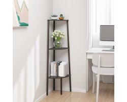 vidaXL Hoekkastje - 3 schappen - Zwart - 45,5x31,5x120 cm Hoekkast - Kast - Opbergsysteem - Interieurdecoratie - Woonaccessoires
