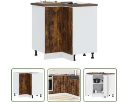 vidaXL Hoekonderkast - Keuken Hoekkast - Keuken hoekonderkast Porto bewerkt hout gerookt eikenkleurig - Opslagruimte - Keukeninrichting - Houten Kast