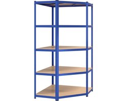 vidaXL - Hoekrek - 5-laags - staal - & - bewerkt - hout - antracietkleurig