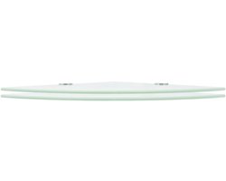 vidaXL Hoekschappen - 2 stuks - Glas - Wit - 25x25 cm Hoekschap - Wandrek - Glazen Rek - Vitrinekastje - Opbergruimte