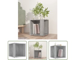 vidaXL Hoektafeltje - Bijzettafel - Bijzettafel 33x33x34,5 cm bewerkt hout grijs sonoma eikenkleur - Houten Bijzettafel - Grijze Bijzettafel - Sonoma Eiken