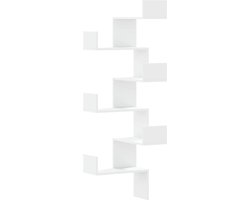 vidaXL - Hoekwandschap - 45x45x147 - cm - bewerkt - hout - wit