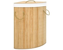 vidaXL Hoekwasmand - Bamboe - 60 L - Opvouwbaar Hoekwasmand - Bamboewasmand - Wasmand - Wasbak - Opbergmand