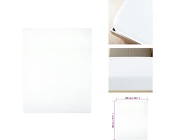vidaXL Hoeslaken - Dekbedovertrek - Laken - Beddengoed - Hoeslaken jersey 100x200 cm katoen wit