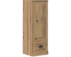 vidaXL - Hoge - kast - 36x35,5x103,5 - cm - bewerkt - hout - artisanaal - eikenkleurig