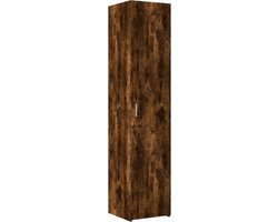 vidaXL - Hoge - kast - 40x42,5x185 - cm - bewerkt - hout - gerookt - eikenkleurig