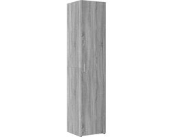 vidaXL - Hoge - kast - 40x42,5x185 - cm - bewerkt - hout - grijs - sonoma - eikenkleur
