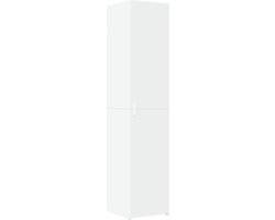 vidaXL - Hoge - kast - 40x42,5x185 - cm - bewerkt - hout - wit