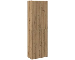 vidaXL - Hoge - kast - 60x32x190 - cm - bewerkt - hout - artisanaal - eikenkleur