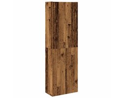 vidaXL - Hoge - kast - 60x32x190 - cm - bewerkt - hout - oud - houtkleurig