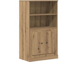 vidaXL - Hoge - kast - 60x35,5x103,5 - cm - bewerkt - hout - artisanaal - eikenkleurig