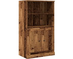 vidaXL - Hoge - kast - 60x35,5x103,5 - cm - bewerkt - hout - oud - houtkleurig