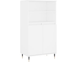 vidaXL - Hoge - kast - 60x36x110 - cm - bewerkt - hout - wit