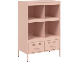 vidaXL - Hoge - kast - 68x39x101,5 - cm - staal - roze