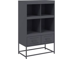 vidaXL - Hoge - kast - 68x39x111,5 - cm - staal - antracietkleurig