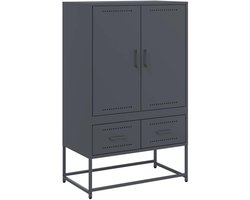 vidaXL - Hoge - kast - 68x39x111,5 - cm - staal - antracietkleurig