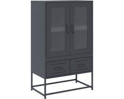 vidaXL - Hoge - kast - 68x39x111,5 - cm - staal - antracietkleurig