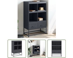 vidaXL Hoge kast 68x39x111,5 cm staal antracietkleurig - Highboard - Highboard -bijzetkast - Hoge Kast