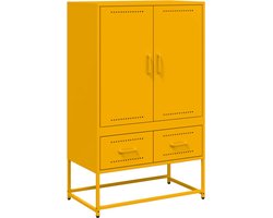 vidaXL - Hoge - kast - 68x39x111,5 - cm - staal - mosterdgeel