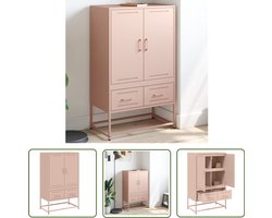 vidaXL Hoge kast 68x39x111,5 cm staal roze