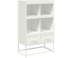 vidaXL - Hoge - kast - 68x39x111,5 - cm - staal - wit