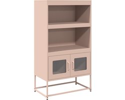 vidaXL - Hoge - kast - 68x39x123 - cm - staal - roze