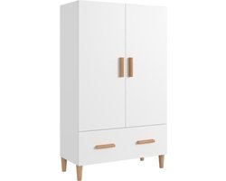 vidaXL - Hoge - kast - 70x31x115 - cm - bewerkt - hout - wit