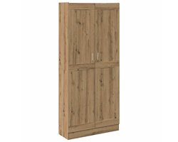 vidaXL - Hoge - kast - 82,5x30,5x185 - cm - bewerkt - hout - artisanaal - eikenkleur