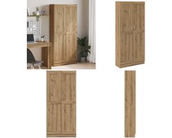 vidaXL Hoge kast 82,5x30,5x185 cm bewerkt hout artisanaal eikenkleur - Hoge Kast - Hoge Borden - Dressoir - Kast