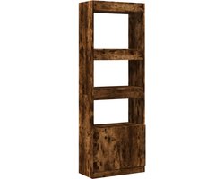 vidaXL Hoge Kast - Gerookt Eiken - 63x33x180 cm Hoge Kast - Hoge Kasten - Boekenrek En Kast - Dressoir