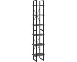 vidaXL Hoge kast - Grenenhout - Grijs - 40x30x210 cm Hoge Kast - Boekenkast - Industrieel Design - Hout - Grijze Kast
