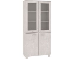 vidaXL - Hoge - kast - HAMAR - massief - grenenhout - wit