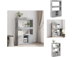 vidaXL Hoge Kast - Hoge Kasten - Boekenrek En Kast - Dressoir - Hoge kast 92x33x140 cm bewerkt hout betongrijs