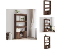 vidaXL Hoge Kast - Hoge Kasten - Boekenrek En Kast - Dressoir - Hoge kast 92x33x180 cm bewerkt hout bruin eikenkleur