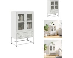 vidaXL Hoge Kast - Hoge Kasten - Dressoir - Kast - Hoge kast 68x39x111,5 cm staal wit